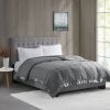 Charcoal King Lightweight Down Alternative Blanket with Satin Trim