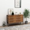 Double Dresser Industrial Brown Wood Finish