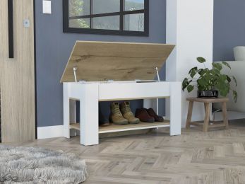 White Oak Storage Shoe Bench