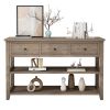 Wood Entryway Console Table w. Open Shelves