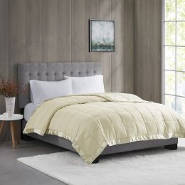 Cream King Lightweight Down Alternative Blanket with Satin Trim