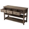 Wood Entryway Console Table w. Open Shelves