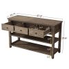 Wood Entryway Console Table w. Open Shelves