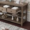 Wood Entryway Console Table w. Open Shelves